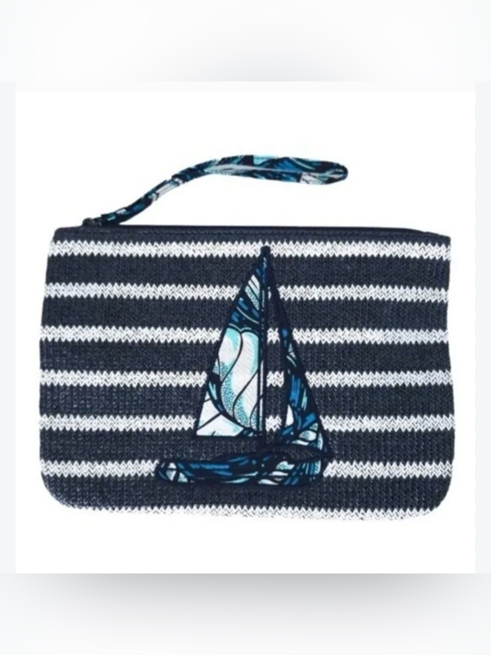 VERA BRADLEY Shore Enough Straw Wristlet.